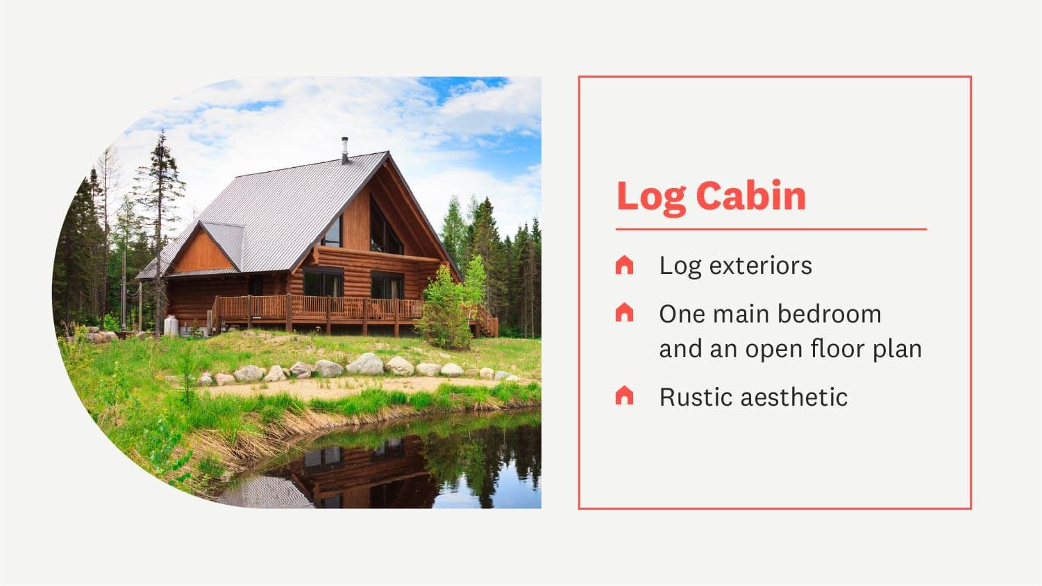 large wood house on lake