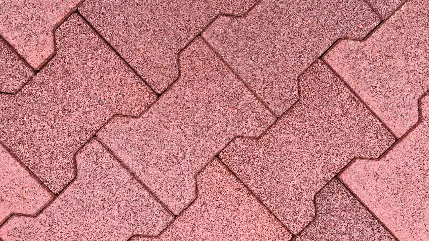 Top view of rubber paver tiles