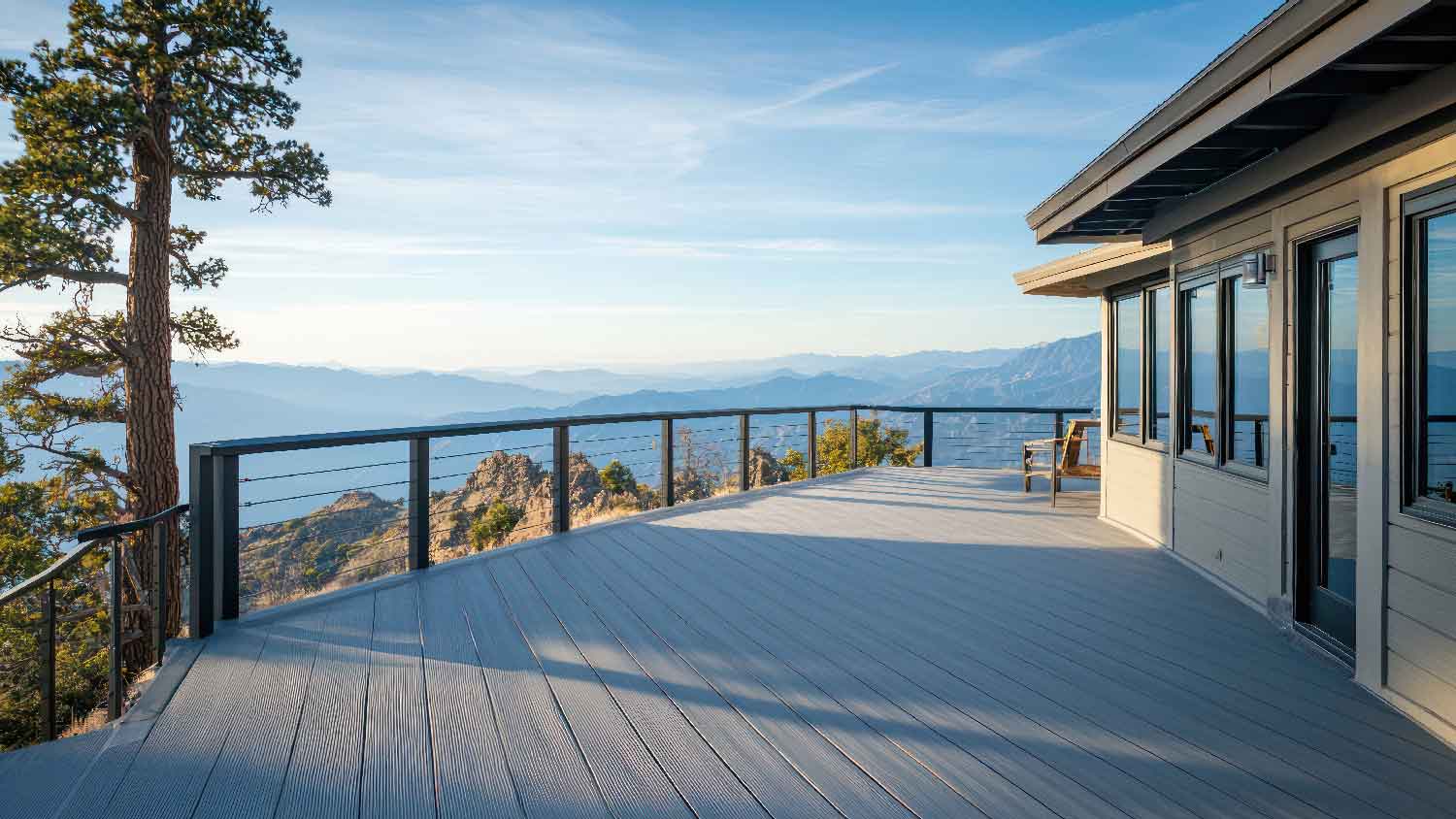 A fiber cement deck with a gorgeous view