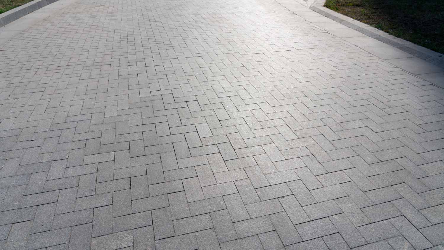 Close up of Herringbone paving stones
