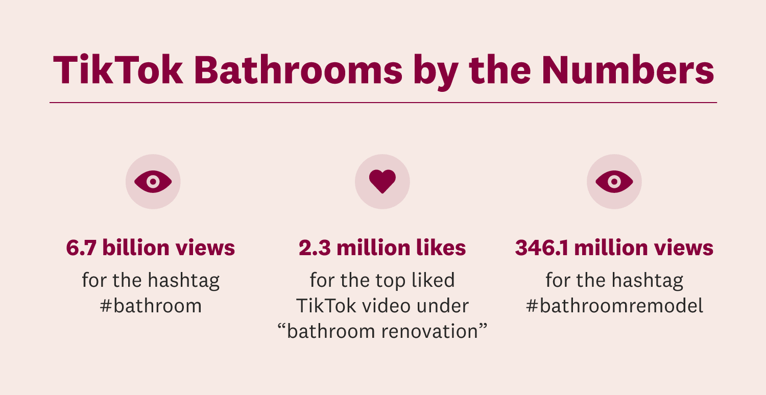 TikTok Bathrooms by the Numbers, 6.7 billion views