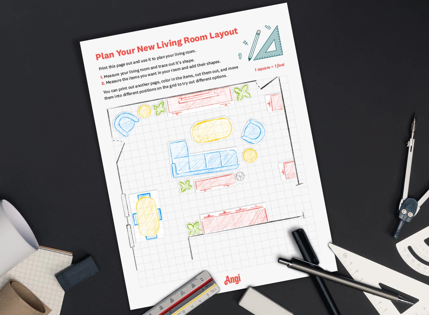 Plan Your New Living Room Layout Printable