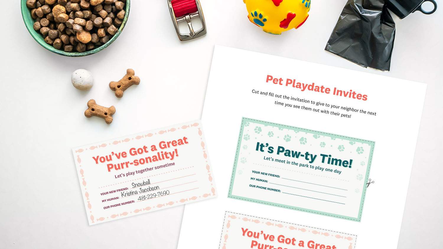 Pet Playdate Invite Printable Sheet