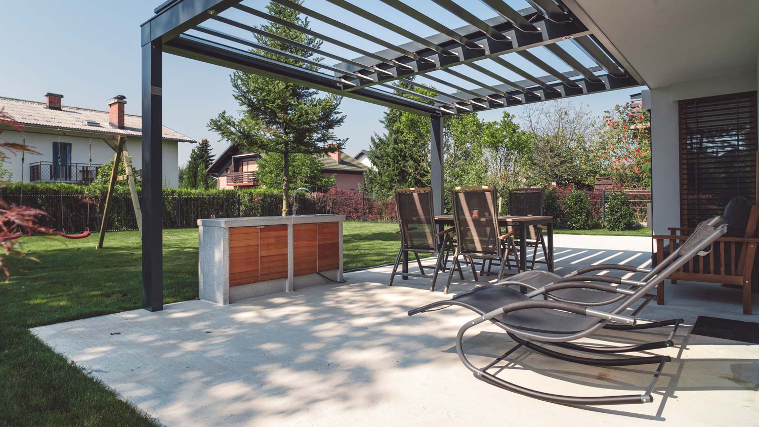 Concrete yard patio