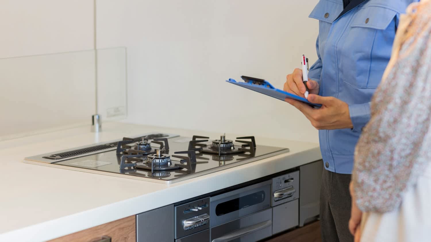 man conducting damage inspection