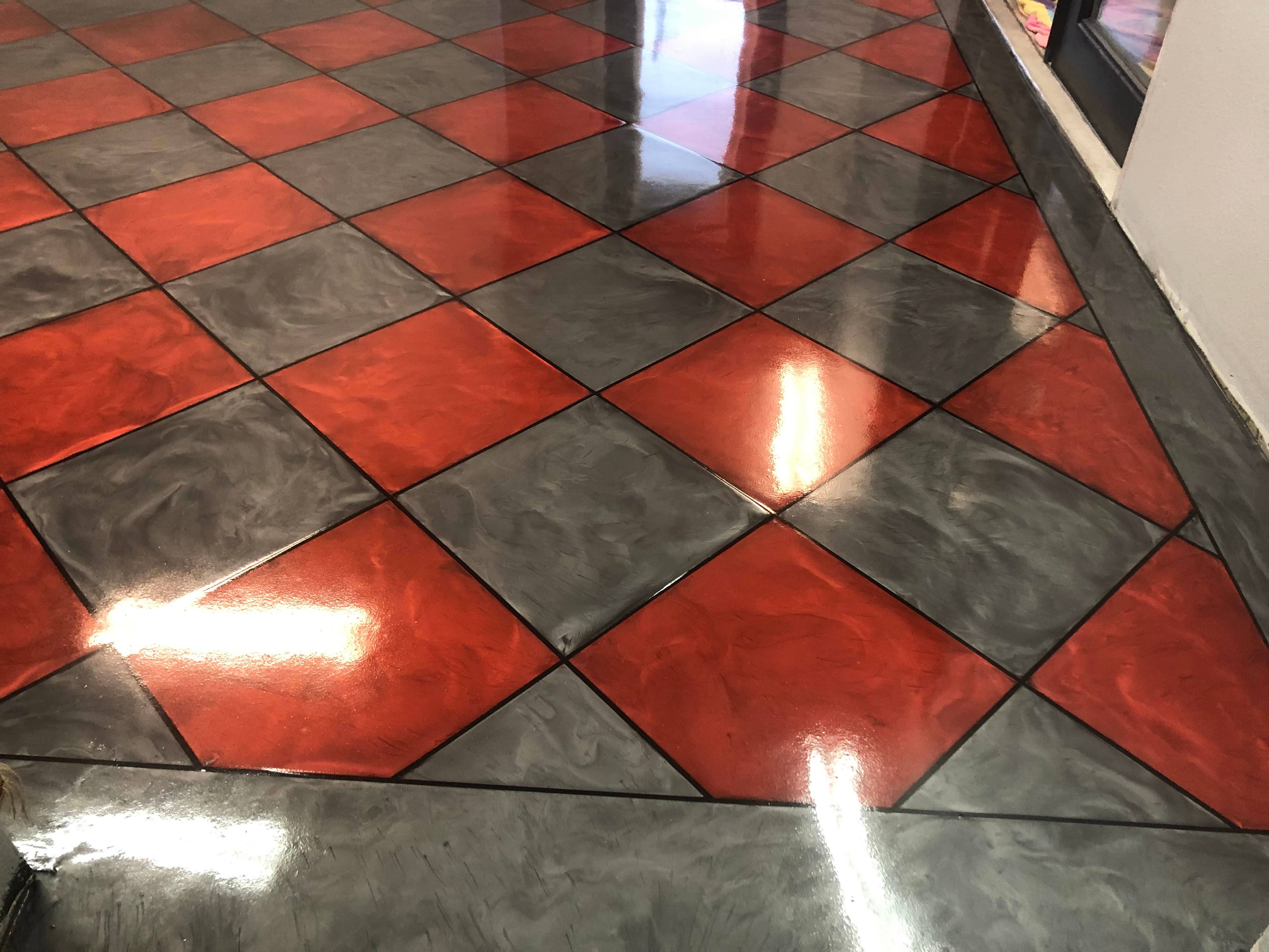 checkerboard epoxy floor