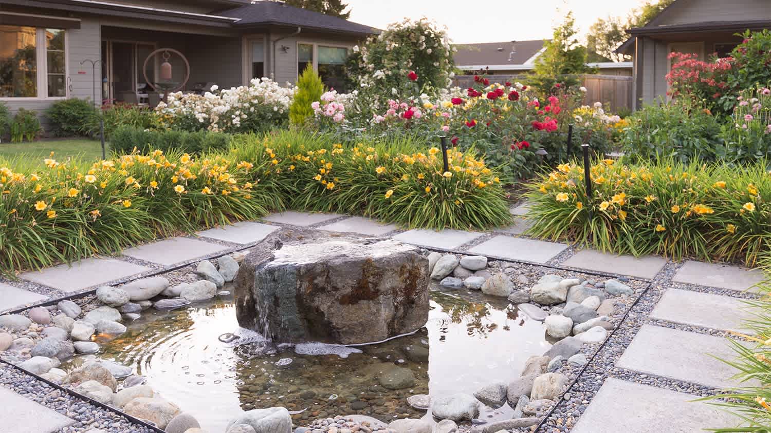 garden with shallow pound
