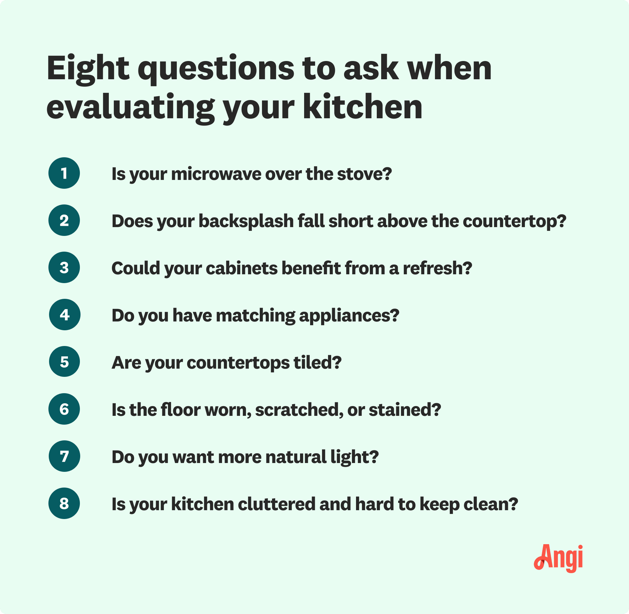 8 questions to ask when evaluating your kitchen, including are your countertops tiled
