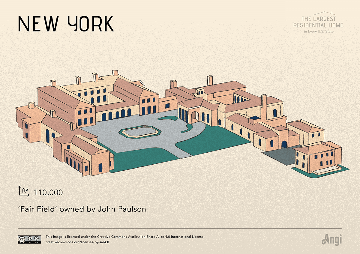 the largest home in New York state is Fair Field owned by John Paulson