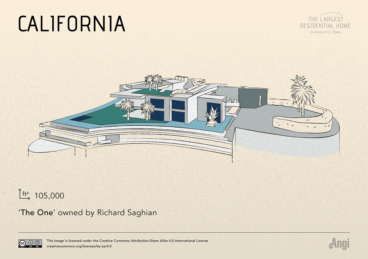 the largest home in California is The One owned by Richard Saghian
