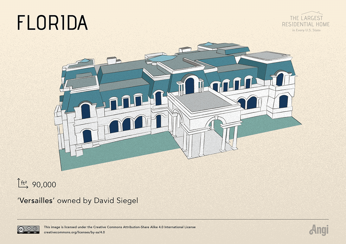 the largest home in Florida is Versailles owned by David Siegel