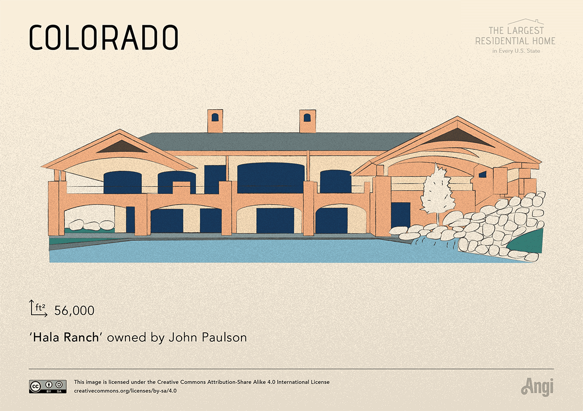 the largest home in Colorado is Hala Ranch owned by John Paulson