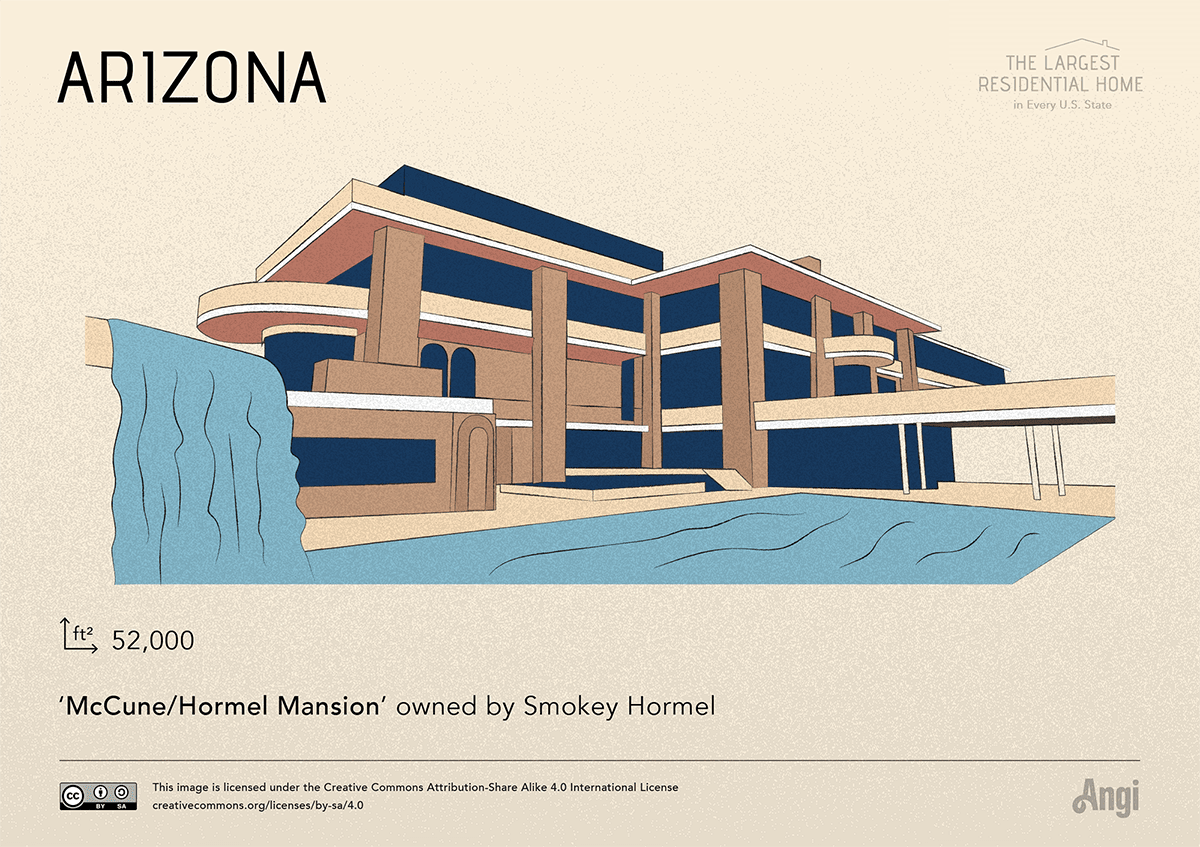 the largest home in Arizona is the McCune/Hormel Mansion owned by Smokey Hormel