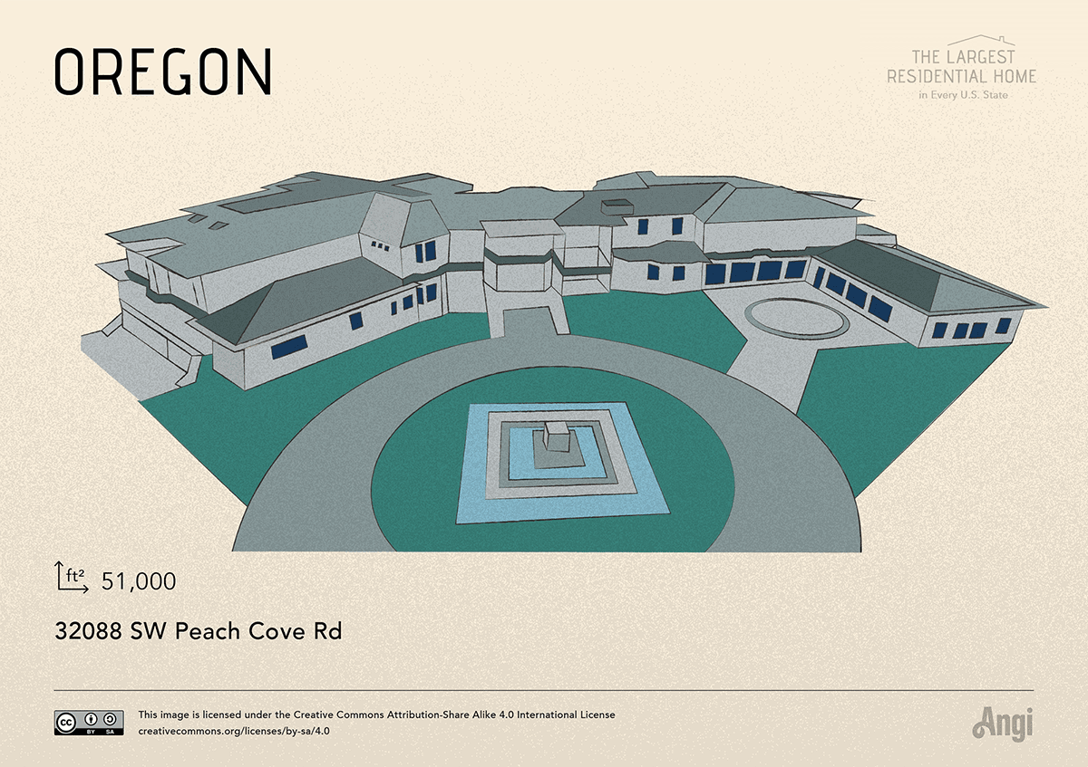 the largest home in Oregon is 51,000 square feet