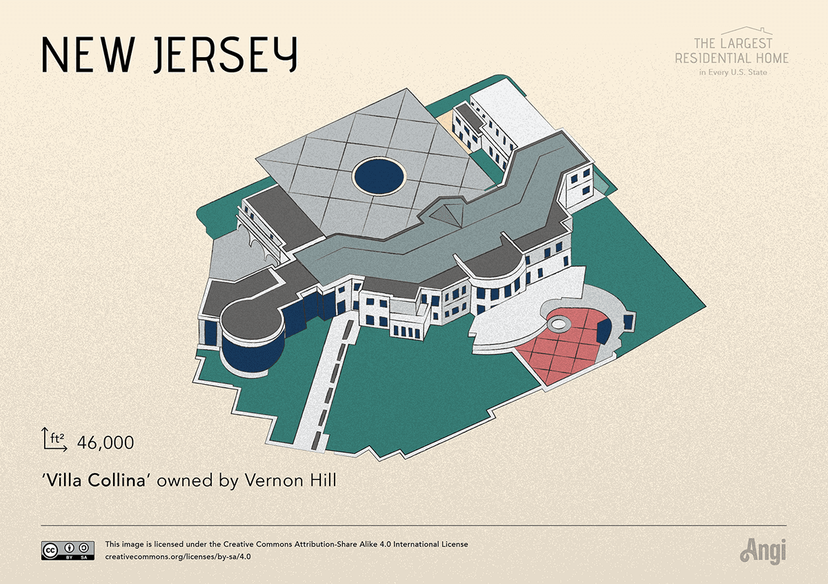 the largest home in New Jersey is Villa Collina owned by Vernon Hill