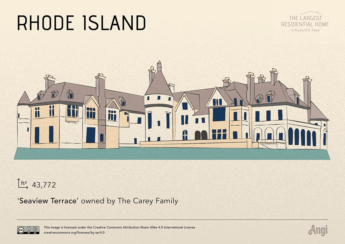 the largest home in Rhode Island is Seaview Terrace owned by the Carey Family