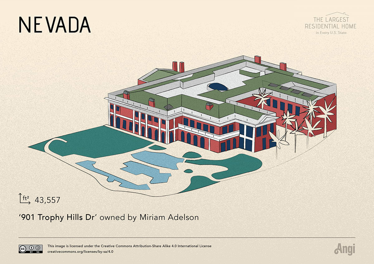 the largest home in Nevada is 901 Trophy Hills Dr owned by Miriam Adelson