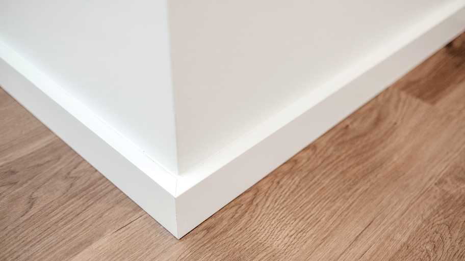 Baseboard installed in the corner of a room