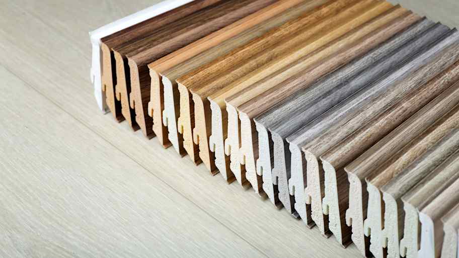 An array of different colored crown moldings 