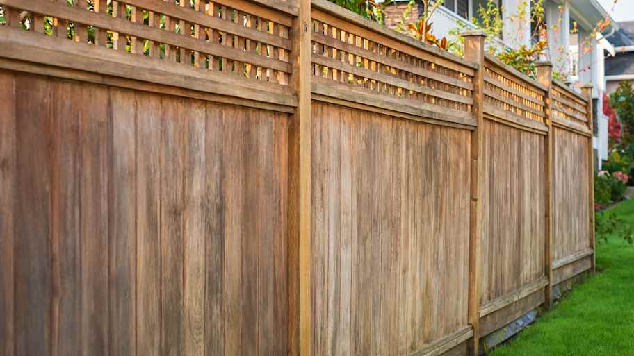 A domestic wooden fence