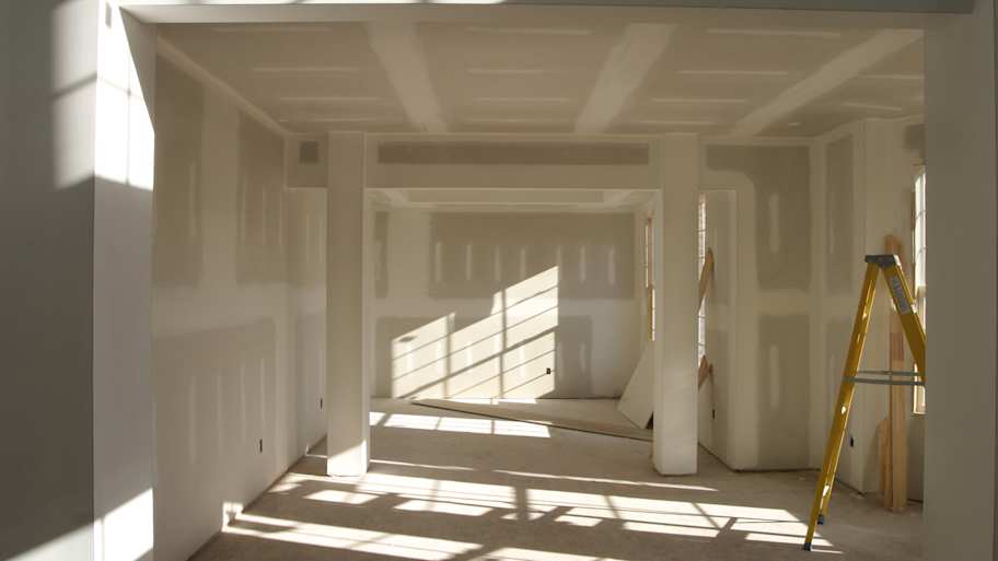A room with drywalls