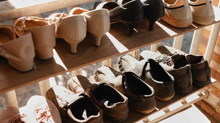 Shoes on shelf