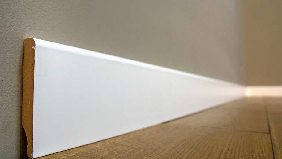 White MDF baseboard