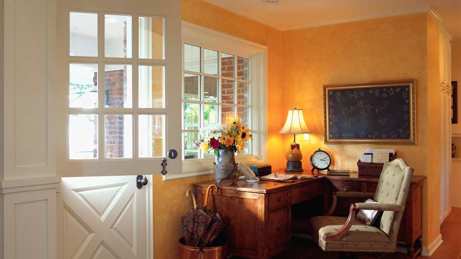 Desk beside dutch door