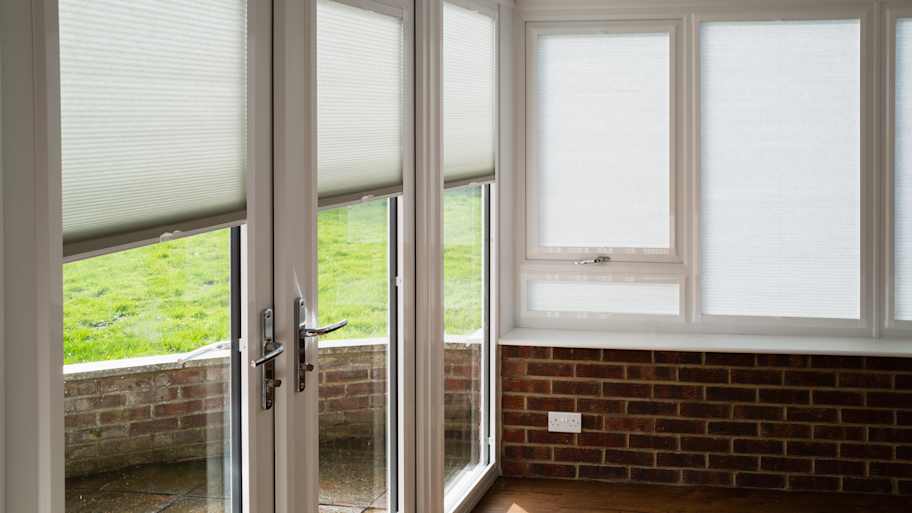 blinds on windows and door