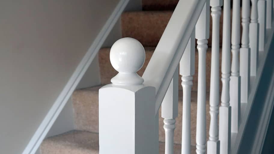 White wooden staircase