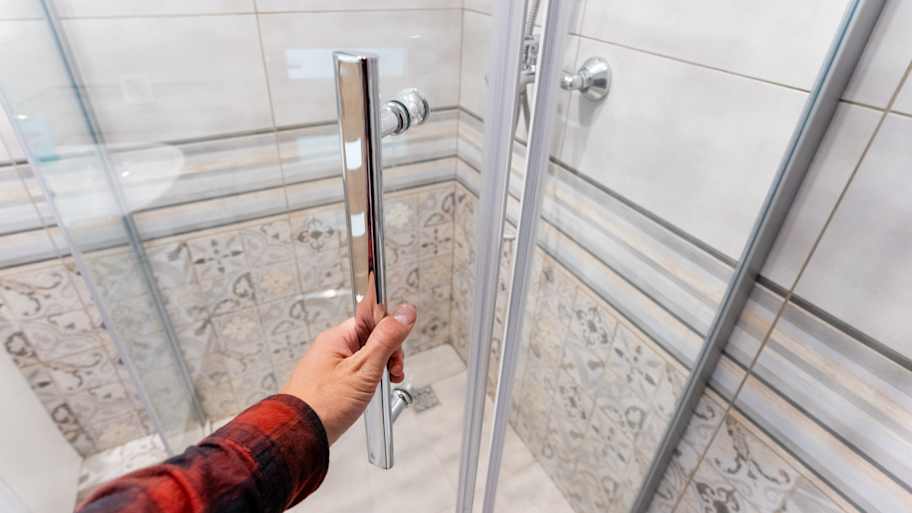 sleek glass shower door