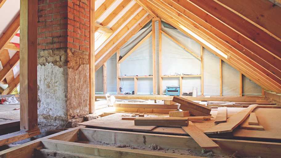 House attic under construction.