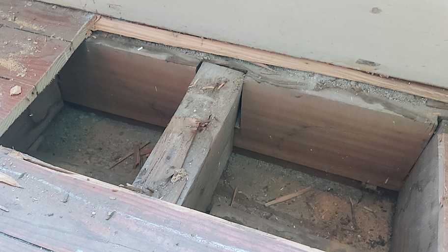 Exposed Wood beam and floor 