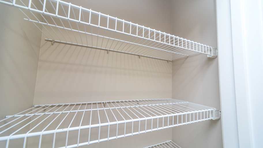 Empty wire shelving storage 