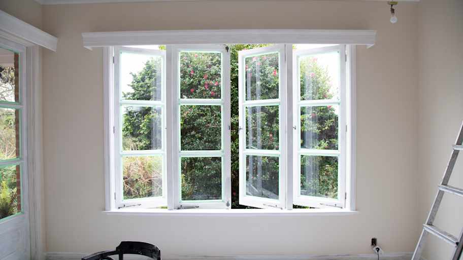 room interior with an open window