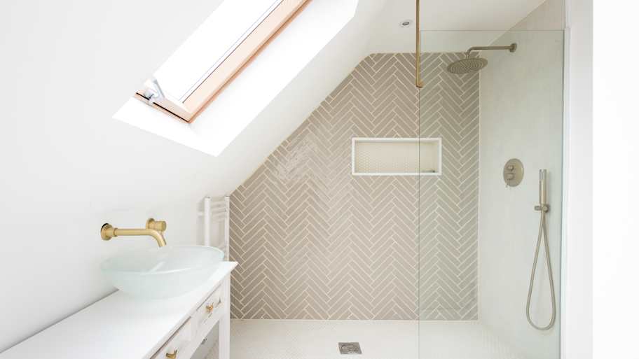 General interior view of a white bathroom