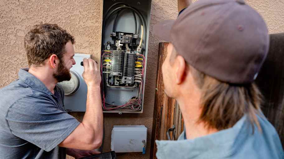inspecting electrical panel