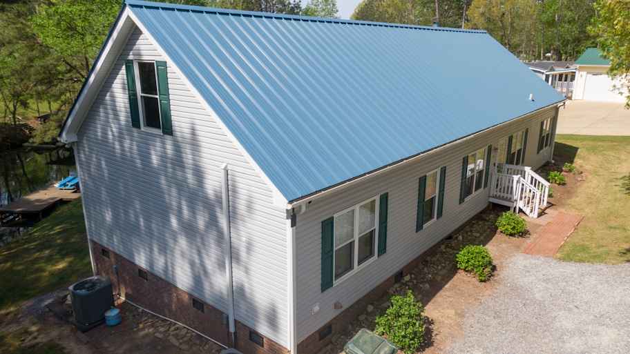 blue metal roof