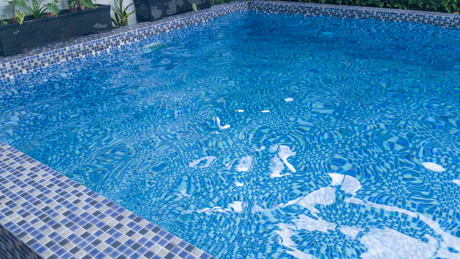 blue mosaic pool liner