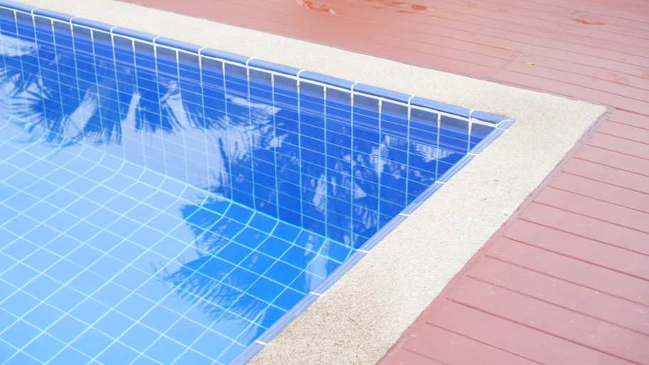 Detail of swimming pool and deck. 