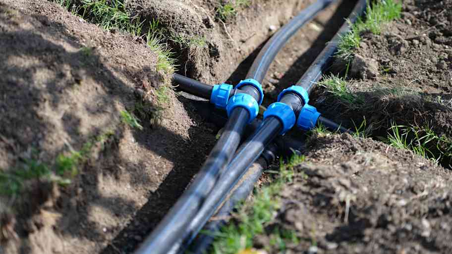 pipes in trench outside home