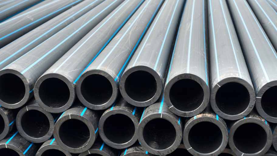 Stalk of HDPE water pipes