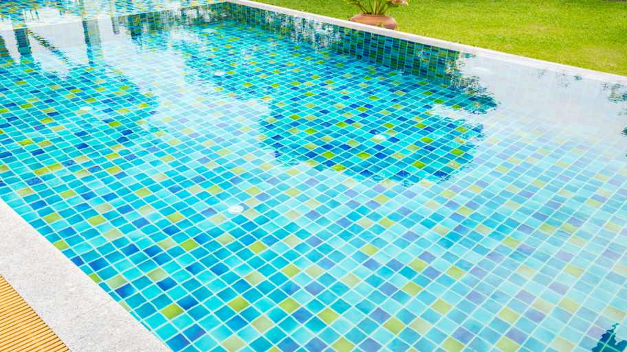 swimming pool with mosaic tile 