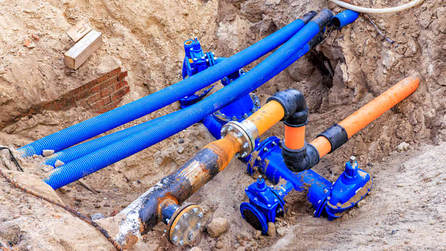 Main water line pipes 
