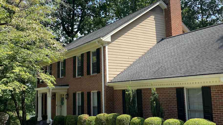 A two-story brick house in Atlanta, GA