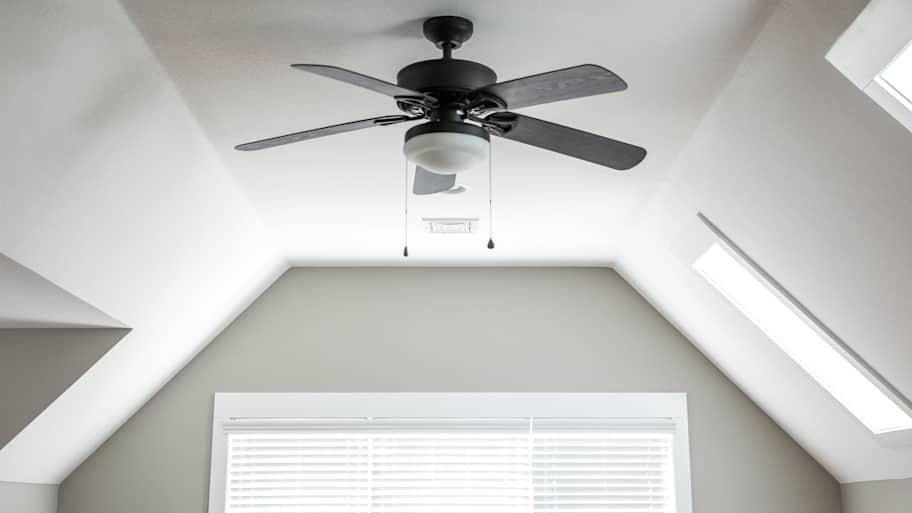 Dark wood ceiling fan