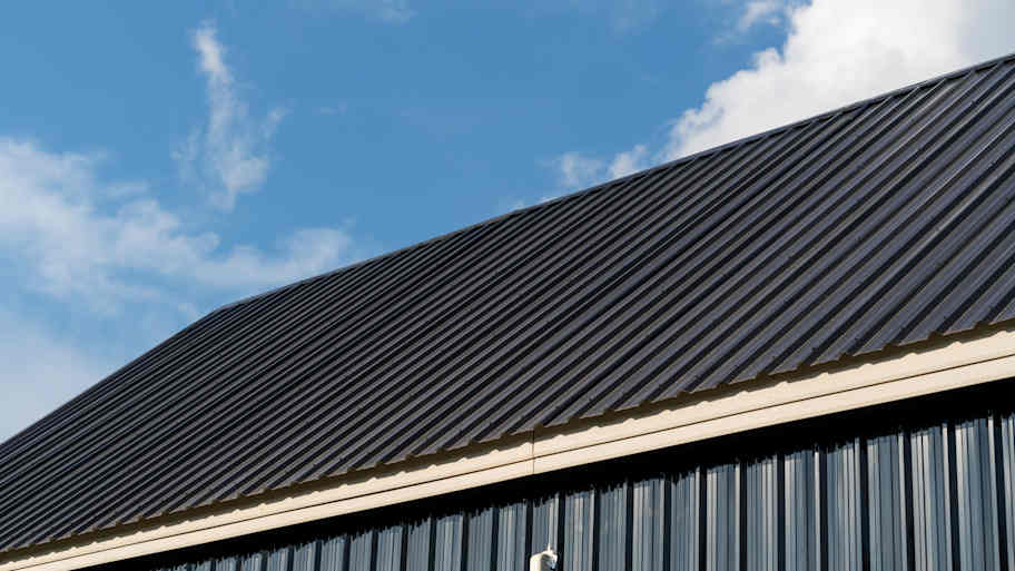 Black zinc roof