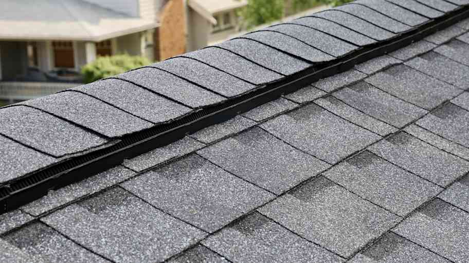 Close-up of asphalt shingles 