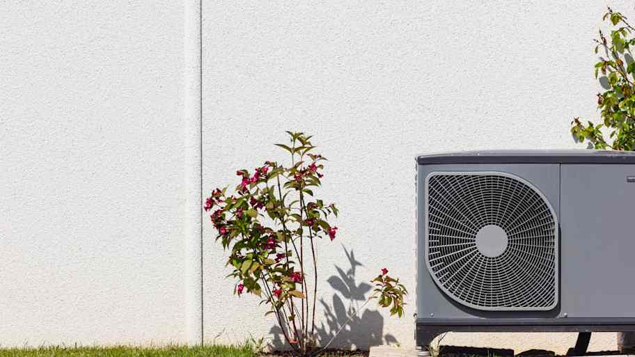 Heat pump in a new building area