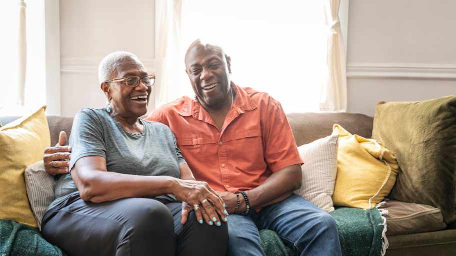 Relaxed couple at home